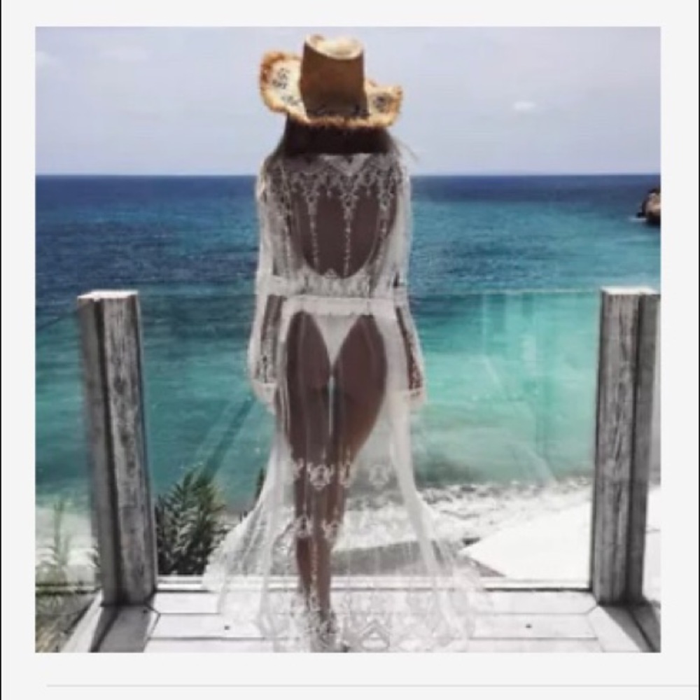 White kimono beach  cover up